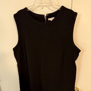Black Shift Dress with Zipper Pockets